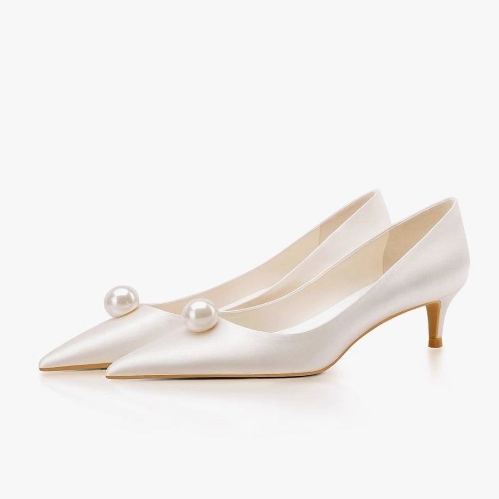 Women'S Formal Wear For Wedding - New White Satin Wedding Bride Shoes