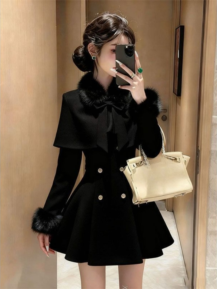 Vintage Women'S Formal Wear - French Elegant Vintage Woolen 2 Piece