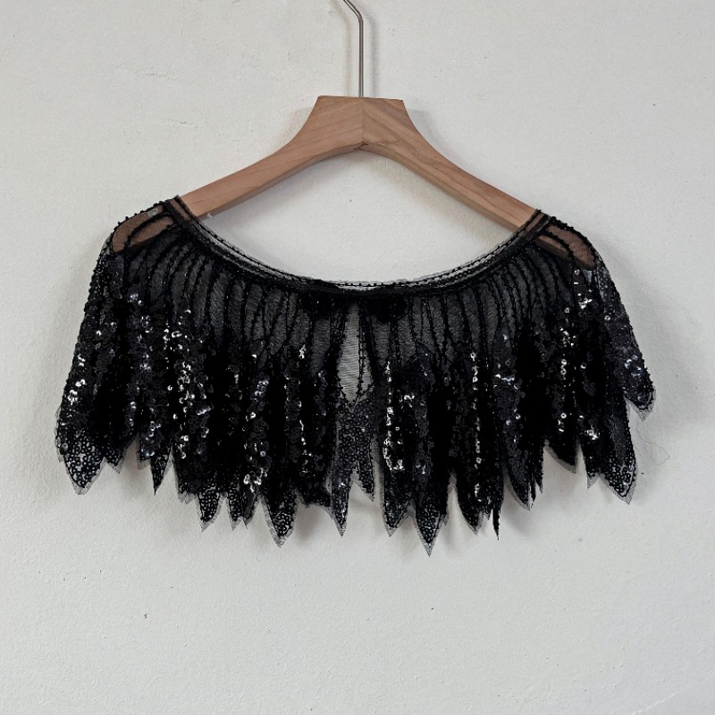 Vintage Women'S Formal Wear - Ladies Sequins Leaf Lace Flapper Shawl