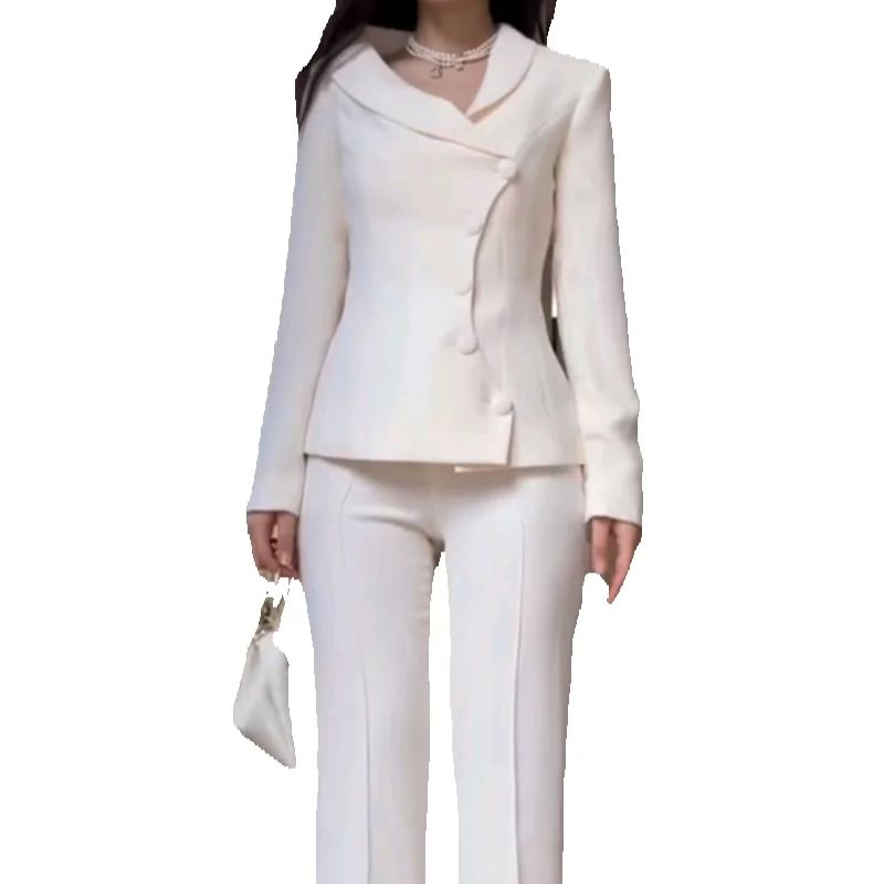 White Women Suits Set 2 Piece  - Women'S Formal Wear For A Wedding review and price