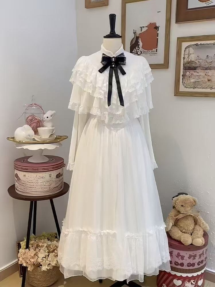 Japanese Short Sleeve Bow Lace - Women Formal Wear Outfits review and price