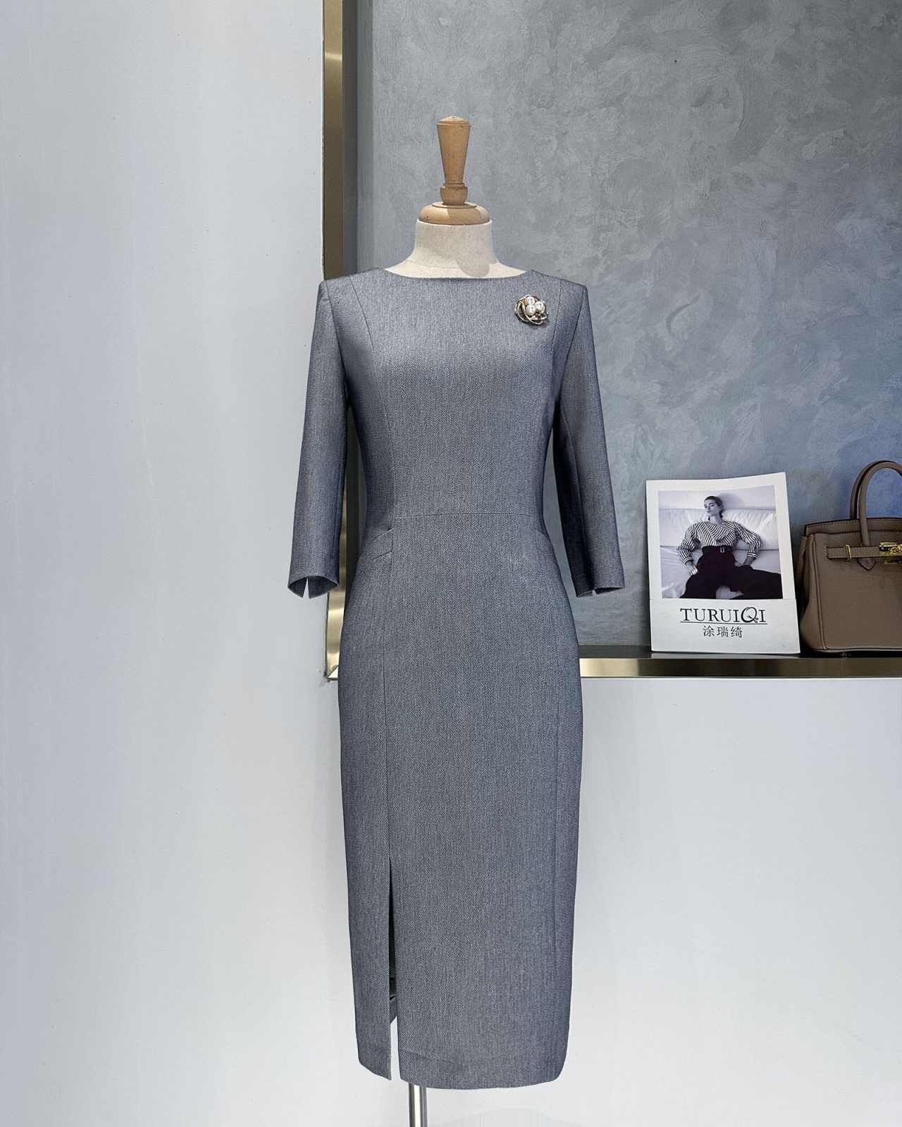 Elegant Grey Peplum Women Suit - Women Formal Wear For Conference review and price