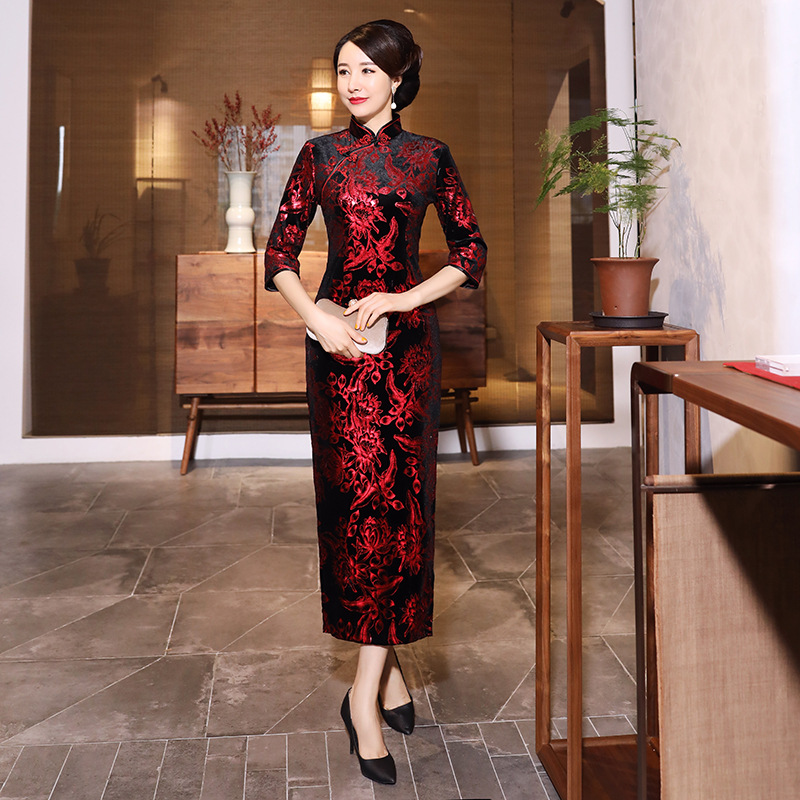 Qipao Woman Autumn Winter Luxu - Women'S Red Formal Wear review and price